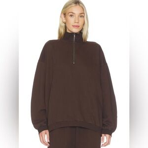 Skims Espresso Half zip hoodie EUC 2X